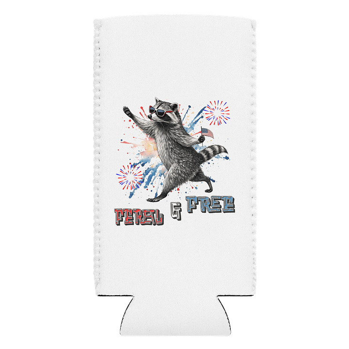 Feral And Free Raccoon Coozie Can Cooler product image (1)