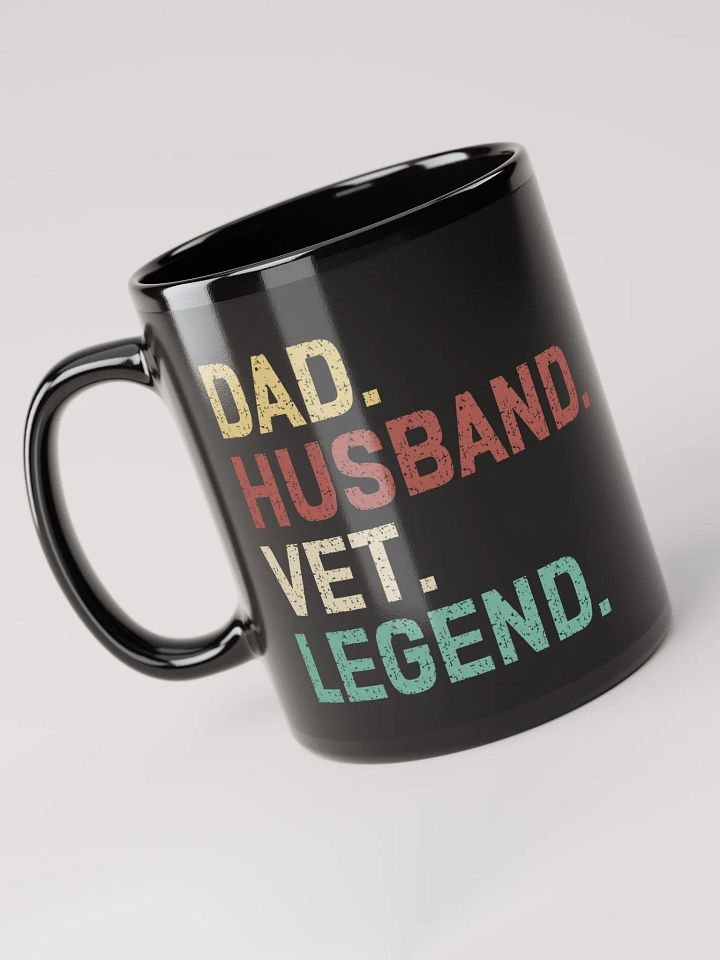 "Dad-Husband-vet-Legend" black glossy mug product image (2)