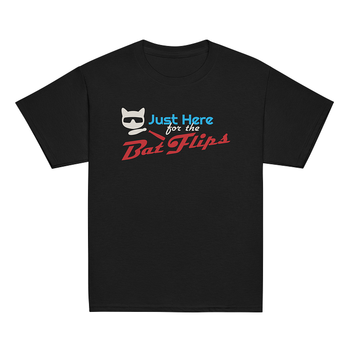 Baseball Cat (Just Here for The Bat Flips) - Unisex Youth Heavyweight T-shirt product image (2)