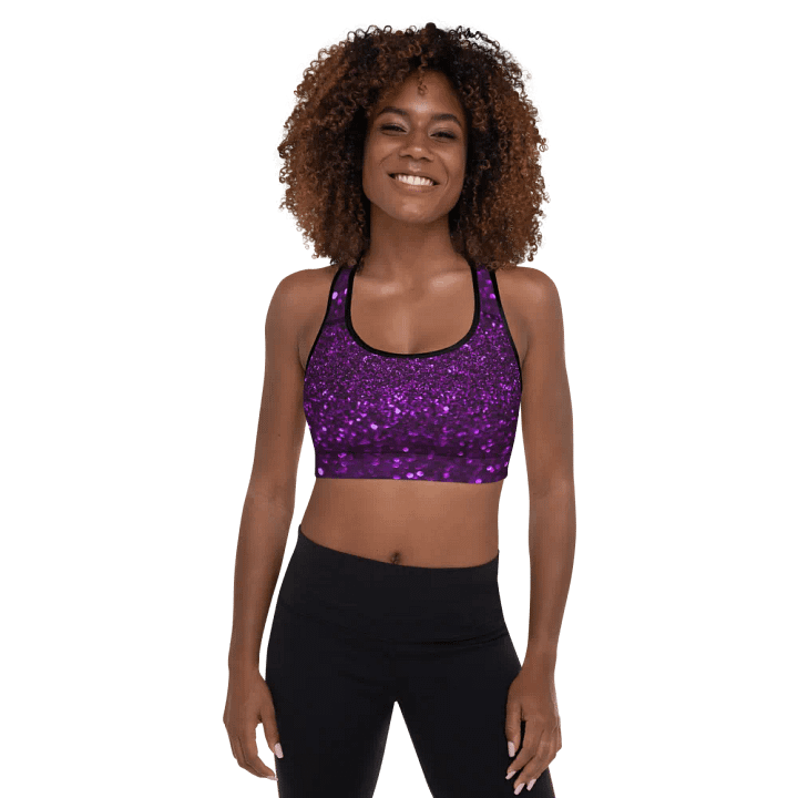 Shimmering Purple Sequin Sports Bra product image (1)
