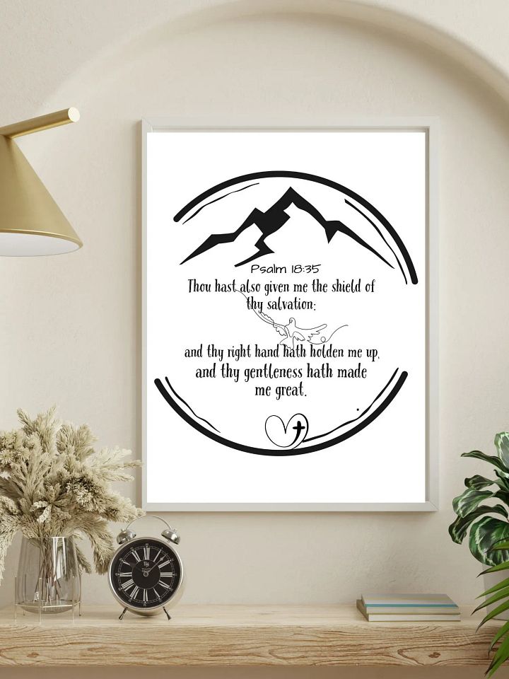 Printable Psalm 18:35 Christian wall art Poster // Thou hast also given me the shield of thy salvation product image (1)