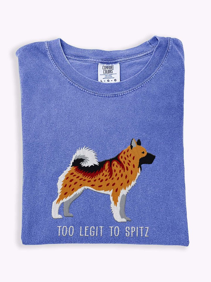Too Legit to Spitz T-Shirt(Embroidered) of a Norwegian Elkhound(Brown) product image (1)