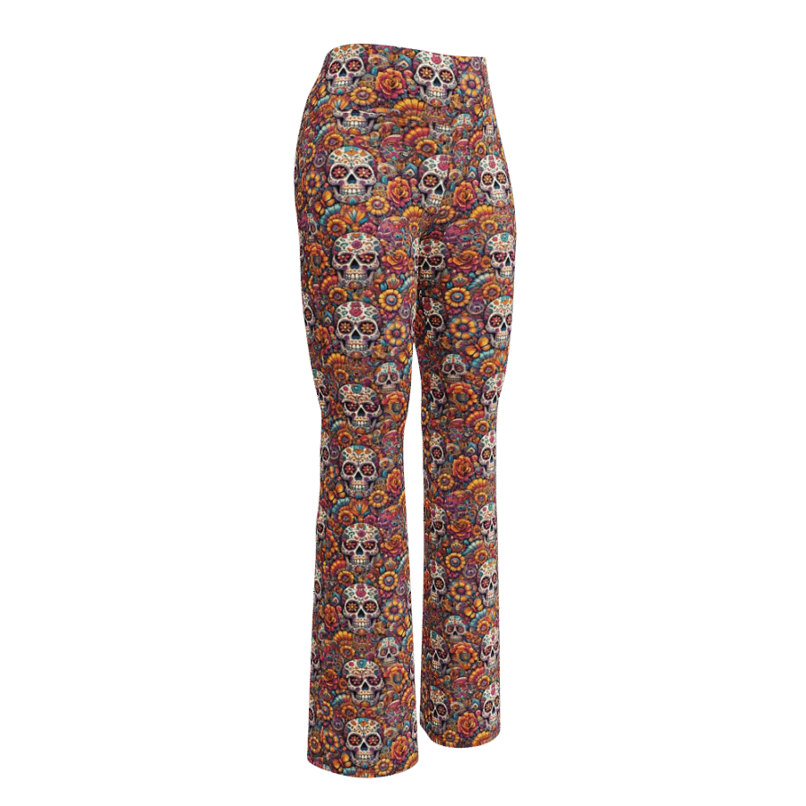 Fiesta Mexican Skulls Flare Leggings product image (11)