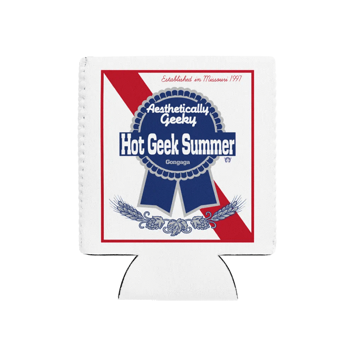 Aesthetically Geeky Hot Geek Summer Pabst Blue Ribbon Parody Drink Koozie product image (1)