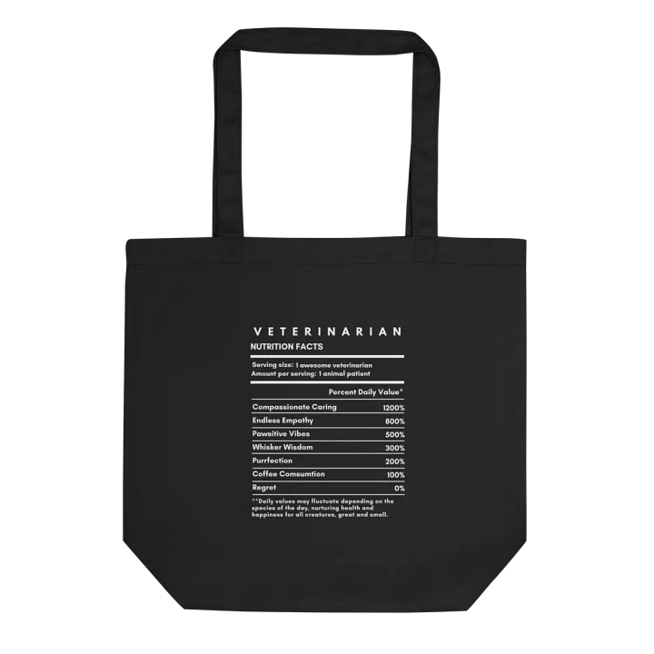 "Veterinarian Nutrition Facts" black bag (medium size) product image (1)