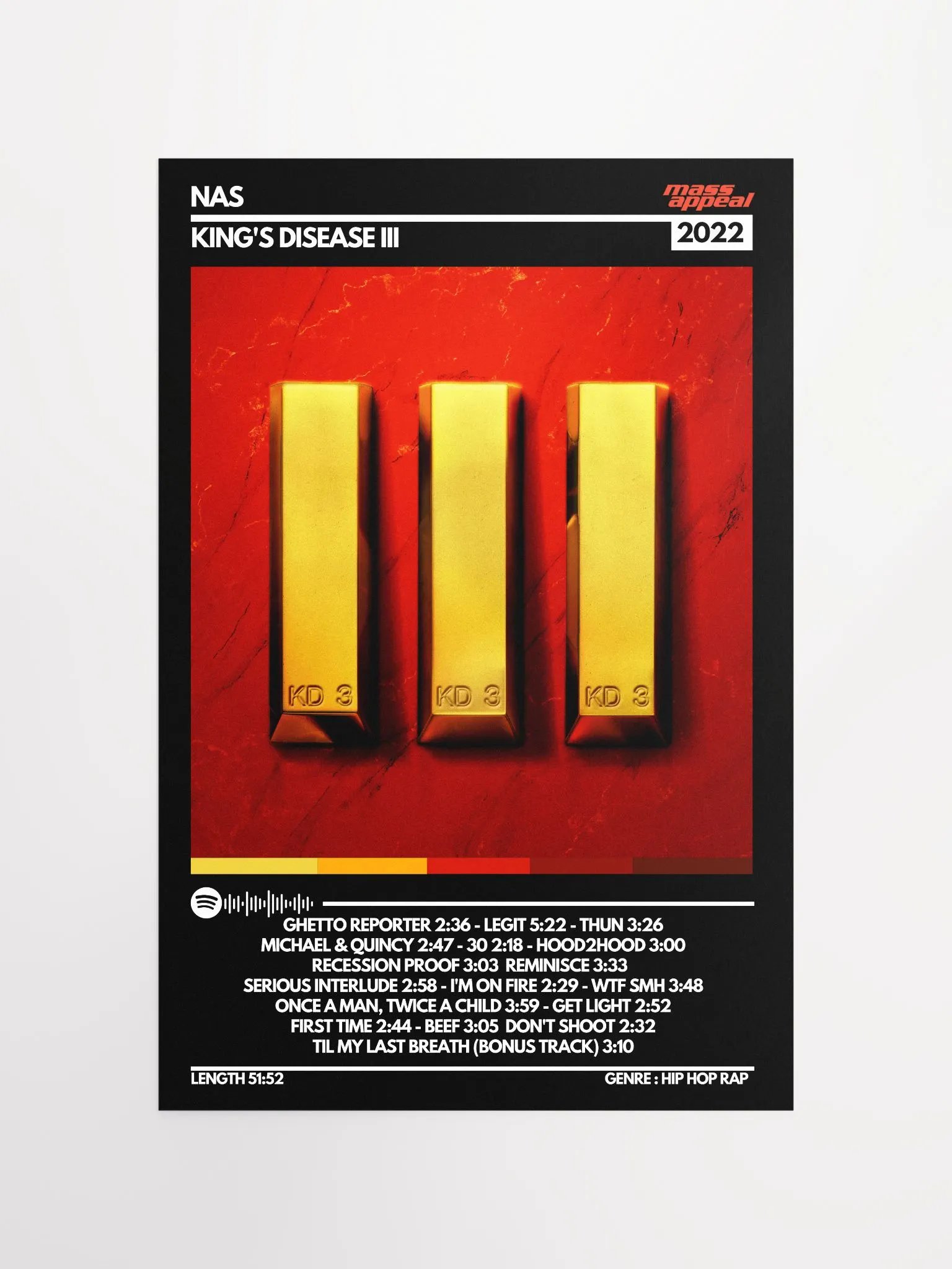 NAS KING'S DISEASE 3 ALBUM POSTER product image (4)