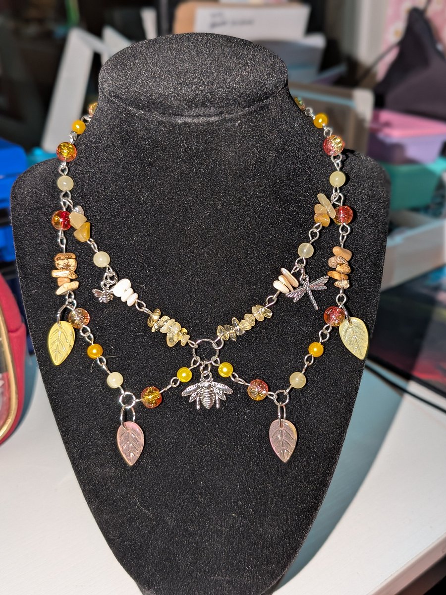 Yellow & Orange Mystical Bee Necklace! product image (1)