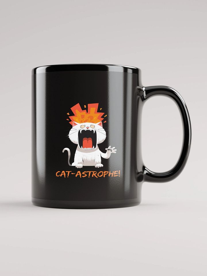 Cat-Astrophe Black Glossy Mug product image (1)