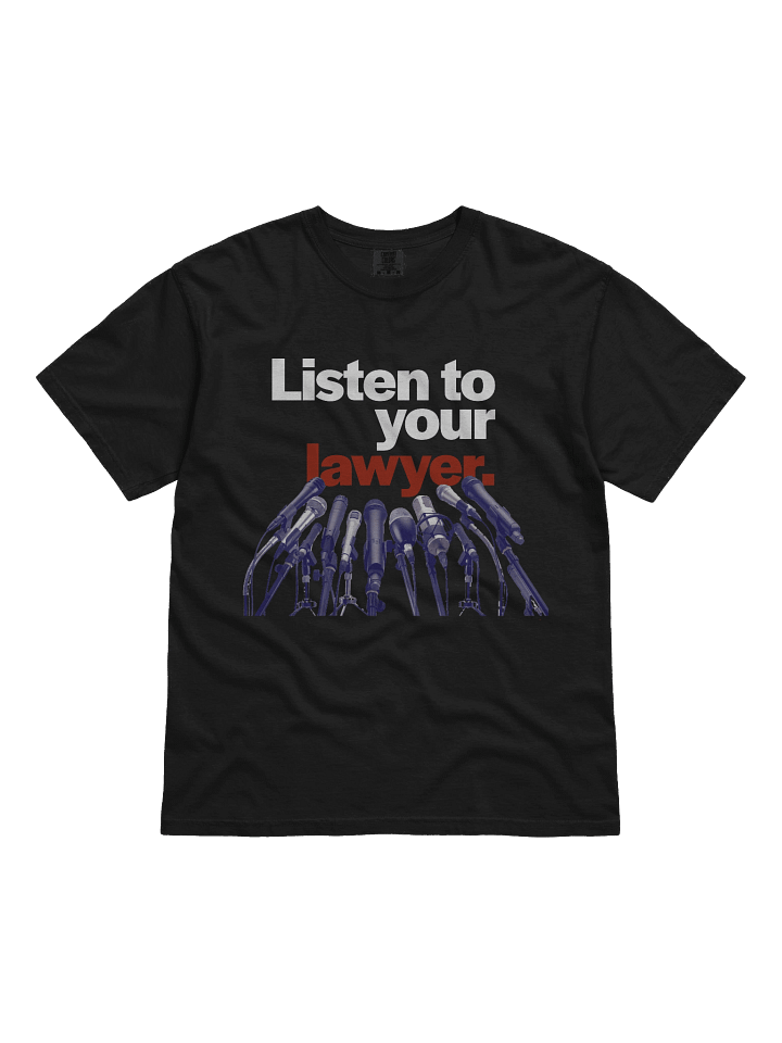 Listen To Your Lawyer Mics Black T-Shirt product image (1)