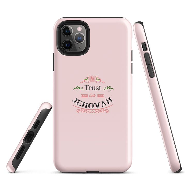 Trust in Jehovah iPhone® Tough Case – Isaiah 26:4 | Floral Pink product image (1)