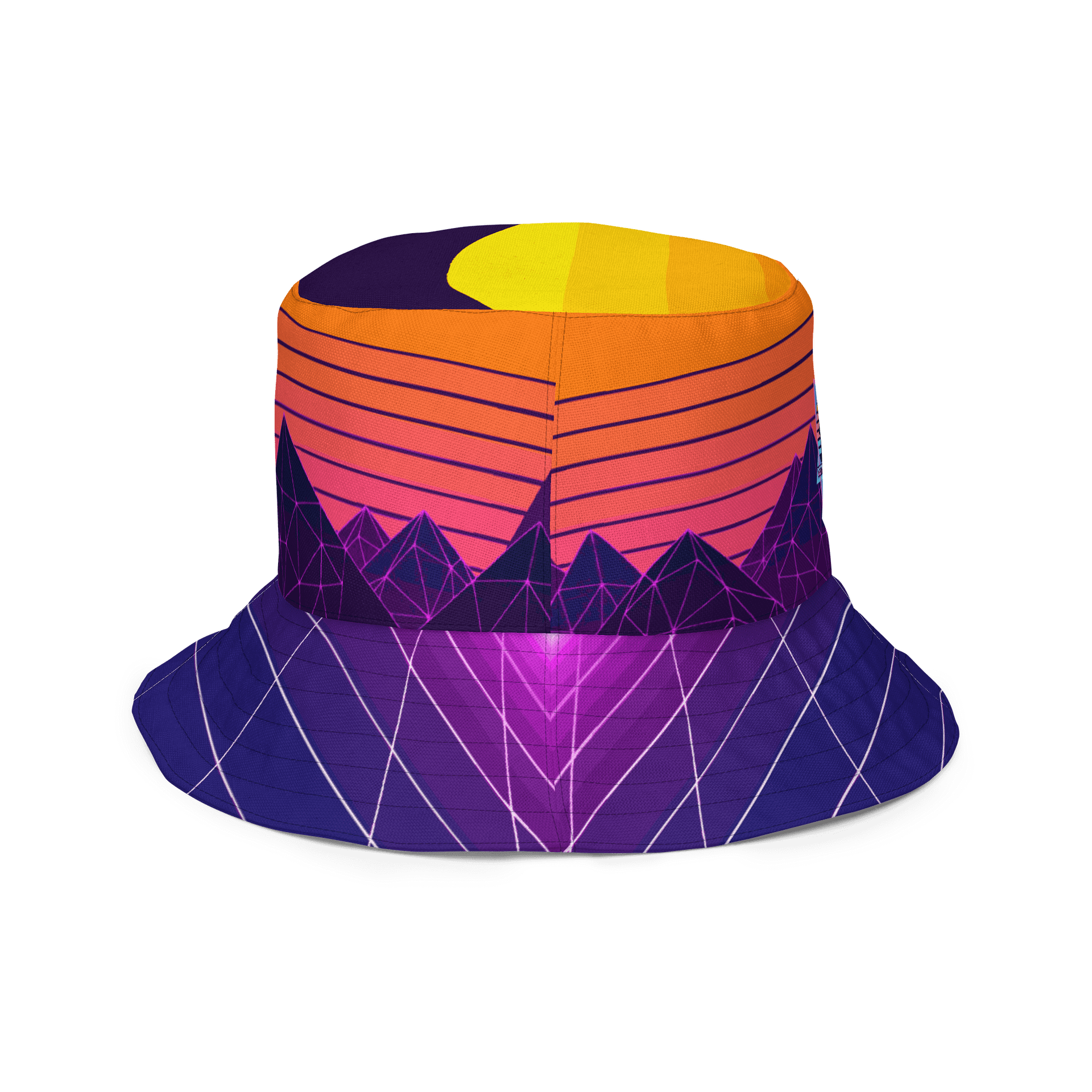 Synthwave/Bigfoot Monogram All-Over Print Reversible Bucket Hat product image (6)