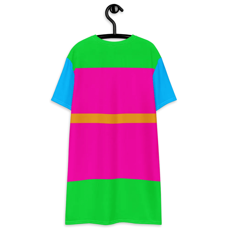 Blue Green Pink Orange Color Block T-Shirt Dress product image (10)