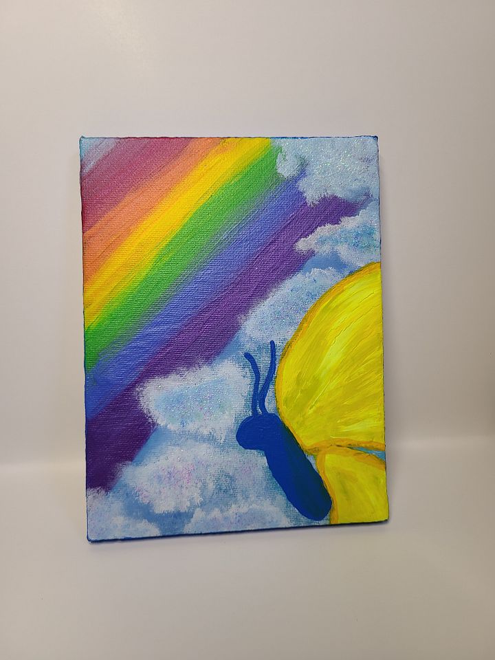 The Sky is Your Favorite Color Today - painting on 6x8 canvas product image (1)