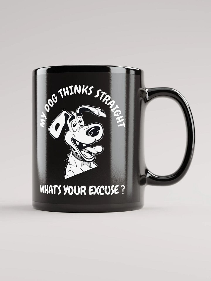 Playful Pup Black Glossy Mug product image (1)