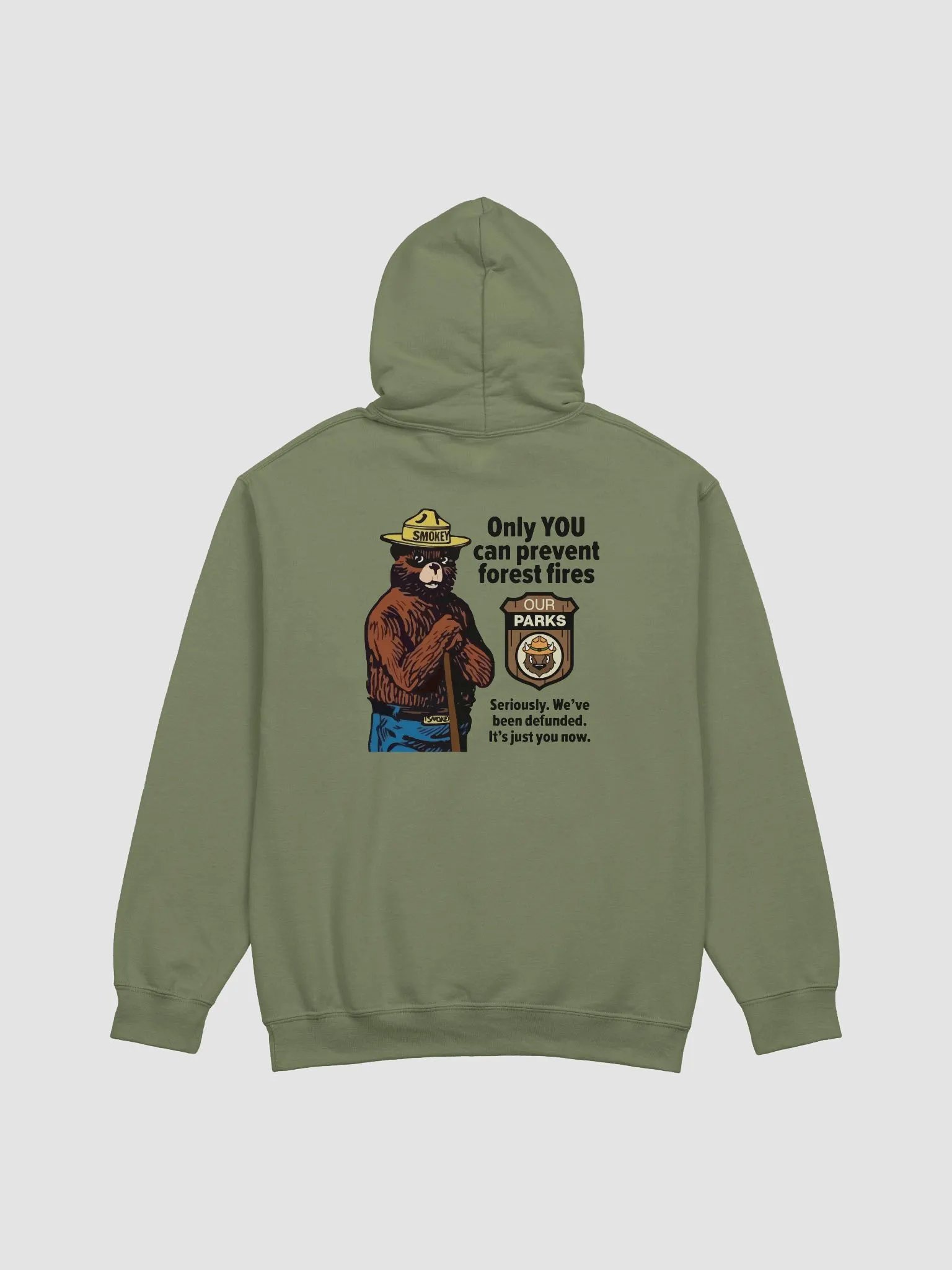We've been DEFUNDED Smokey Our Parks Bear Pullover Hoodie Alt National Parks product image (3)