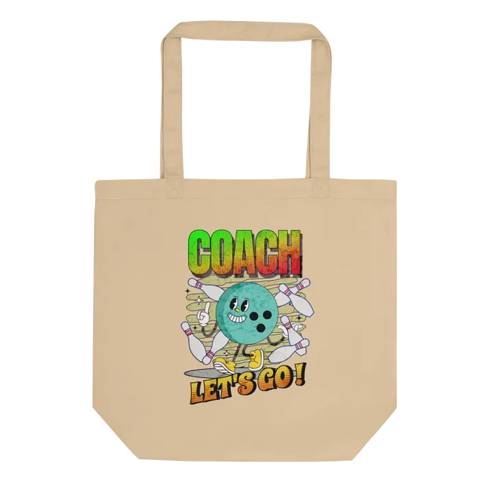 Retro Mascot Coach Bowling Motivational Tote Bag product image (1)
