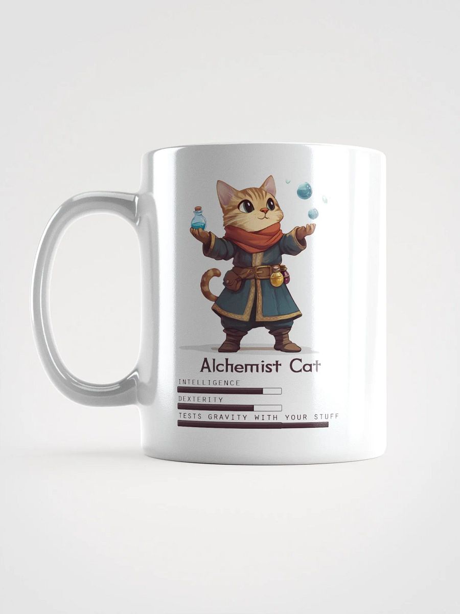 RPG Alchemist Cat white ceramic mug 11oz 15oz 20oz for gamers and cat lovers product image (6)