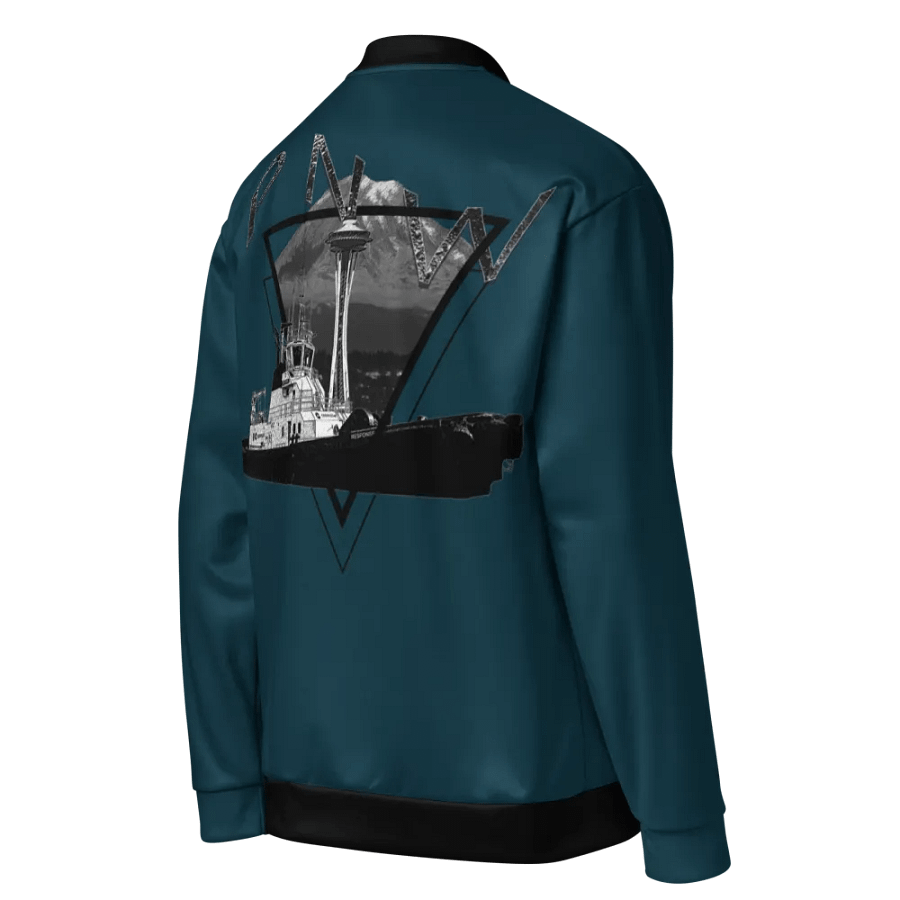 Tug Response Triangle-Mt Raine- PNW blue Bomber Jacket product image (4)