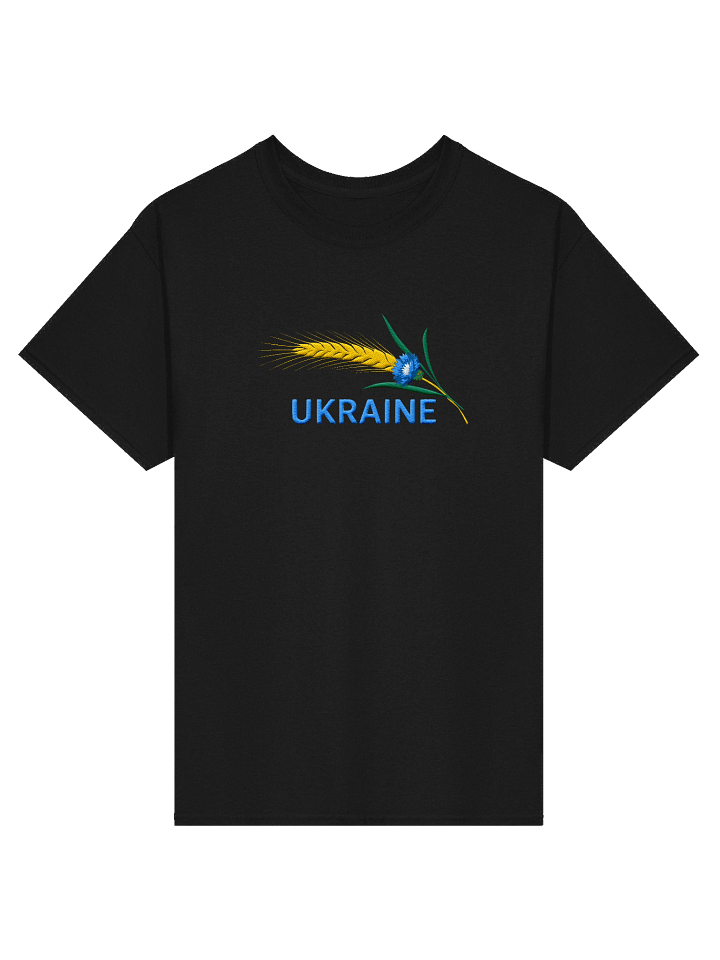 Ukraine Wheat Cornflower Agricultural Heritage Ukrainian Symbol | Gildan Heavyweight T-Shirt | Embroidered product image (2)