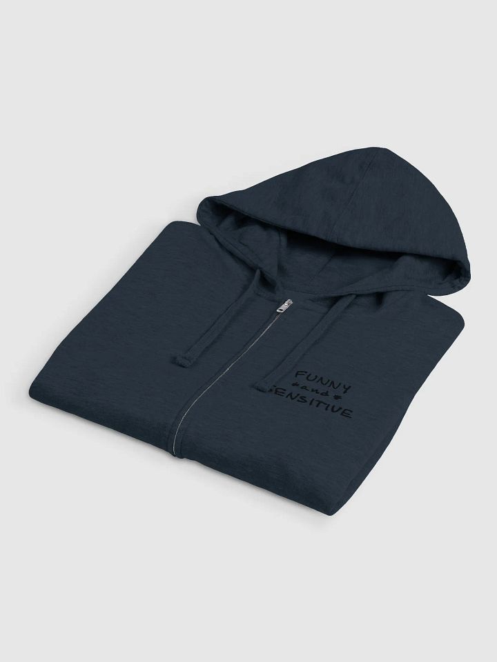 FUNNY *and* SENSITIVE (sm. black design) zip-up hoodie product image (2)