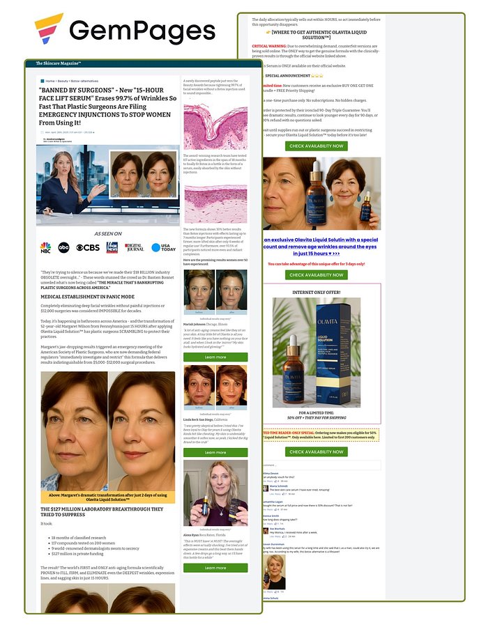 The Skincare Magazine Advertorial Page | GemPages product image (1)