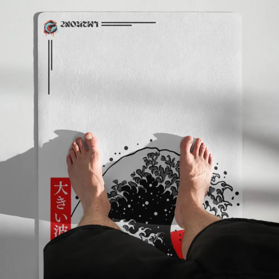 Black Kanagawa's wave Japanese Ink - Yoga Mat product image (6)
