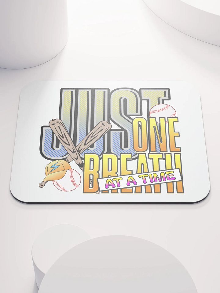 Just One Breath At A Time Baseball Lightning Strike Mouse Pad product image (2)