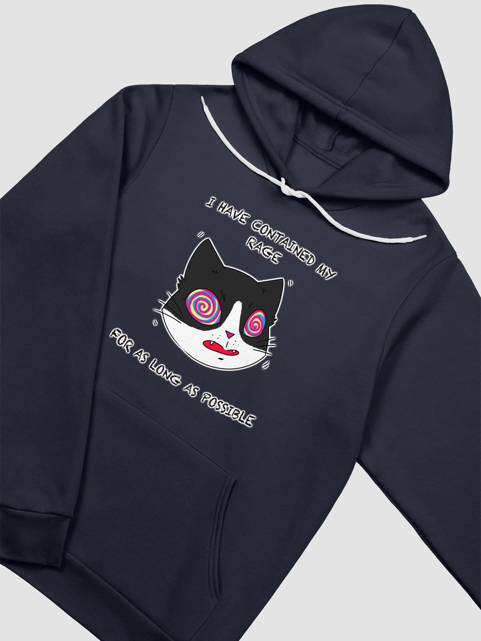 Rage Cat With Text Supersoft Hoodie Multicolor product image (3)