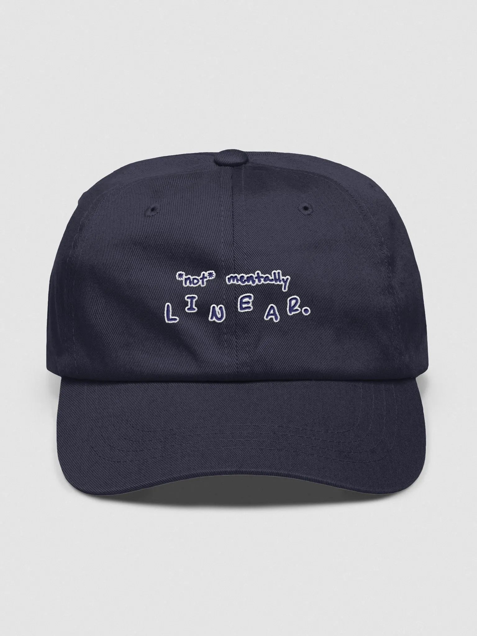 *not* mentally linear. (navy + white lined design) classic dad hat product image (33)