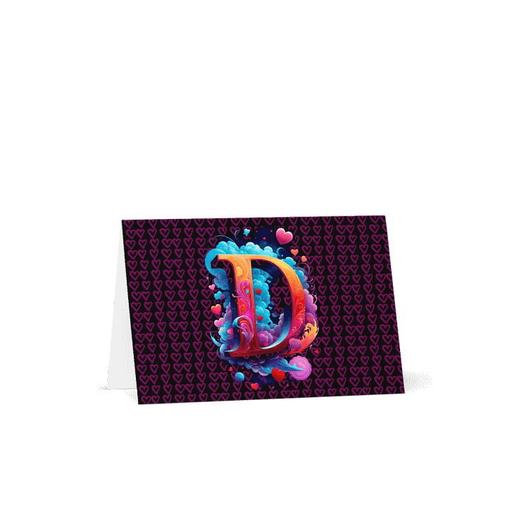 Valentine’s Monogram Letter D(3) Card product image (2)