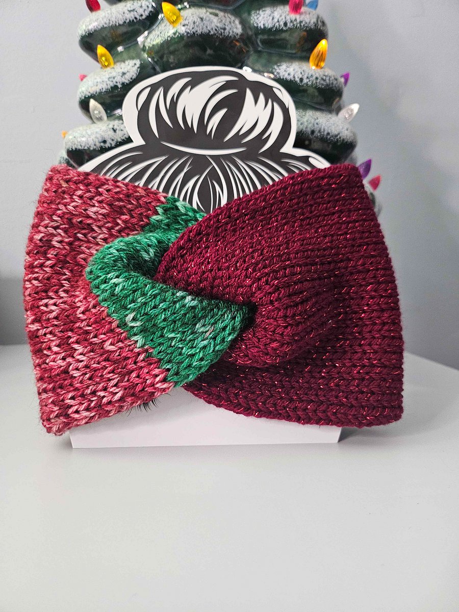 Jingle Bell Stripe/Mulberry Twinkle Ear Warmers product image (1)