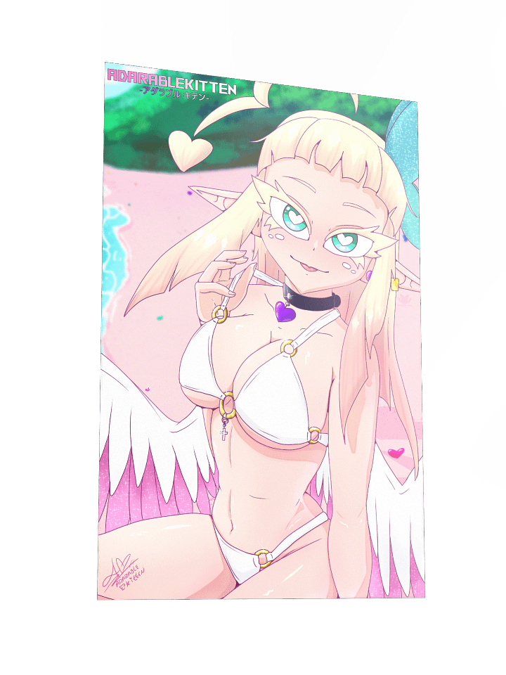 12" x 18" Matte Art Poster - AdarableKitten Beach Babe product image (2)