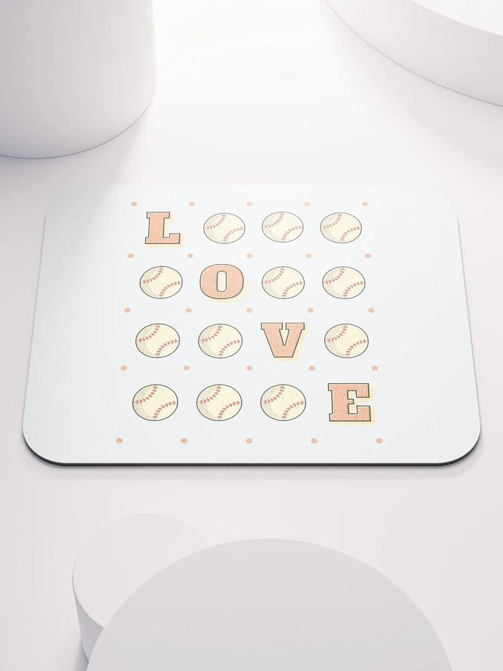 Love Baseball Square Grid Mouse Pad product image (1)