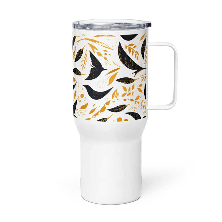 Artistic Crow Pattern Travel Mug product image (3)