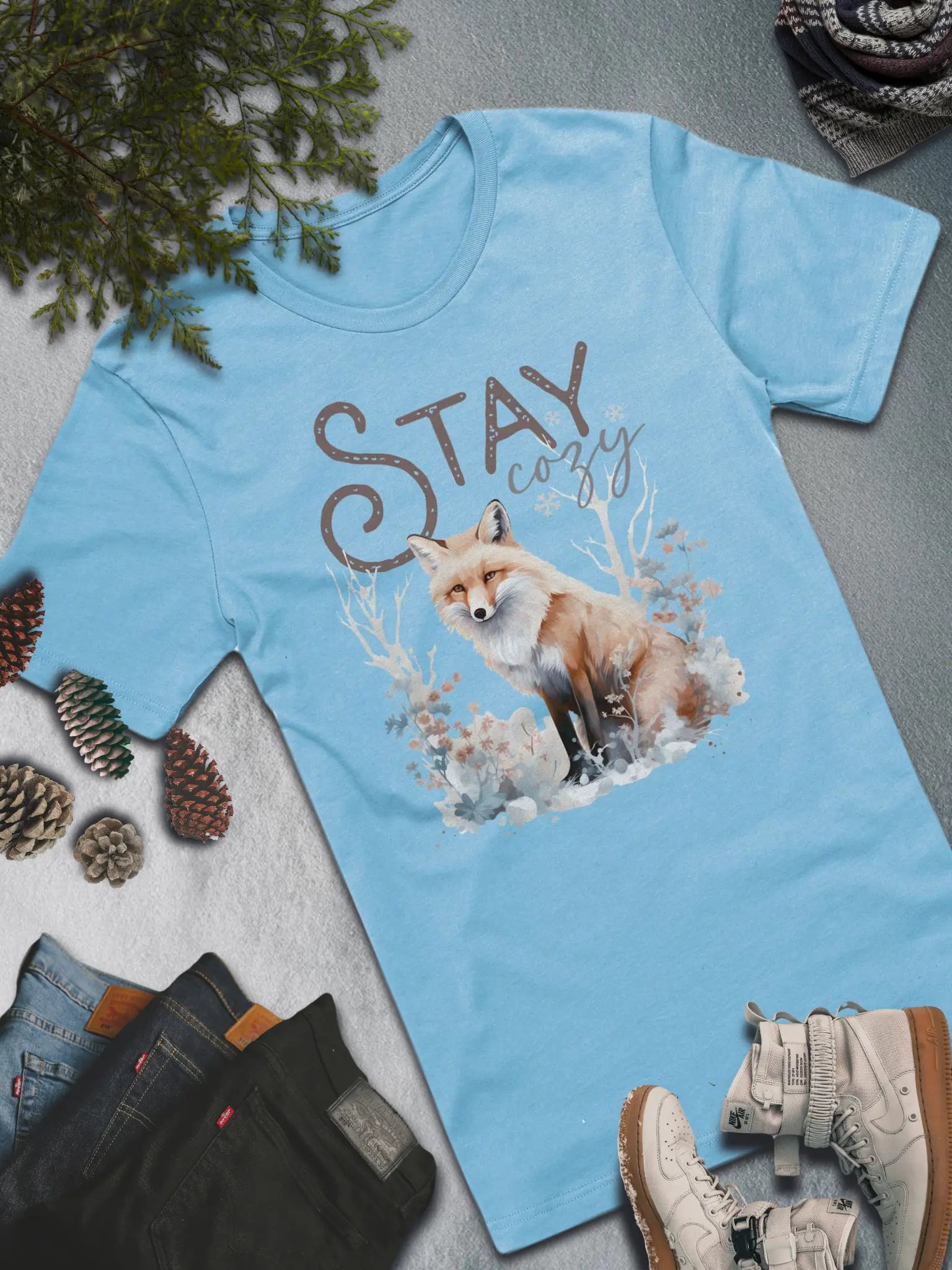 Stay Cozy Fox T-Shirt – Elegant and Warm Winter Fashion product image (1)
