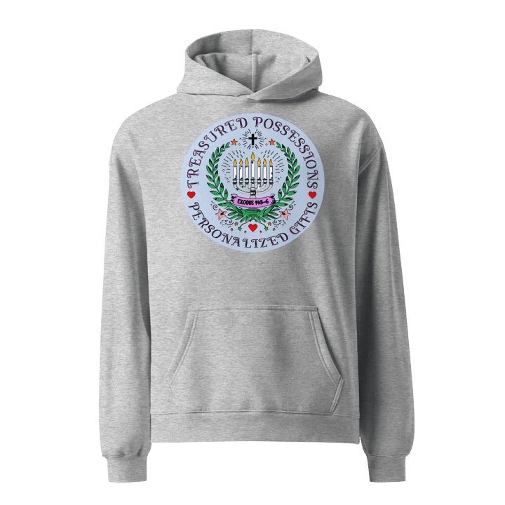 Exquisite Personalized Hoodie: Menorah & Cross Design product image (1)