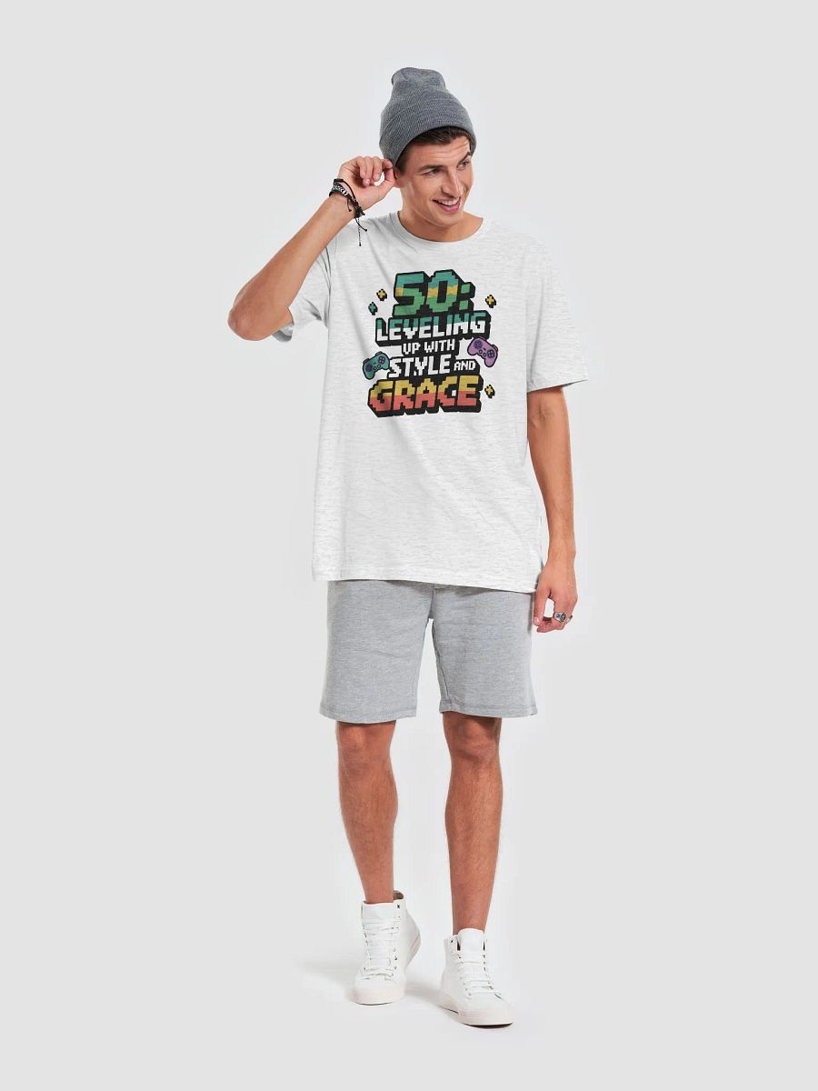 “50: Leveling up with style and grace” t-shirt, 50 years old celebration, birthday at 50, motivational quote, inspirational quote, funny quote, adulting funny quotes, birthday gift, unique gift product image (6)
