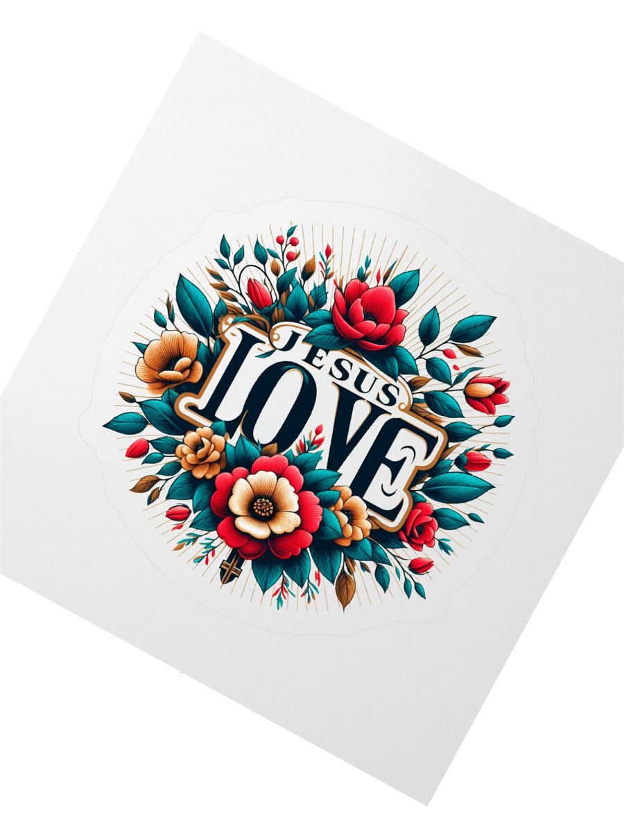 Floral Jesus Charm Kiss Cut Stickers. product image (2)