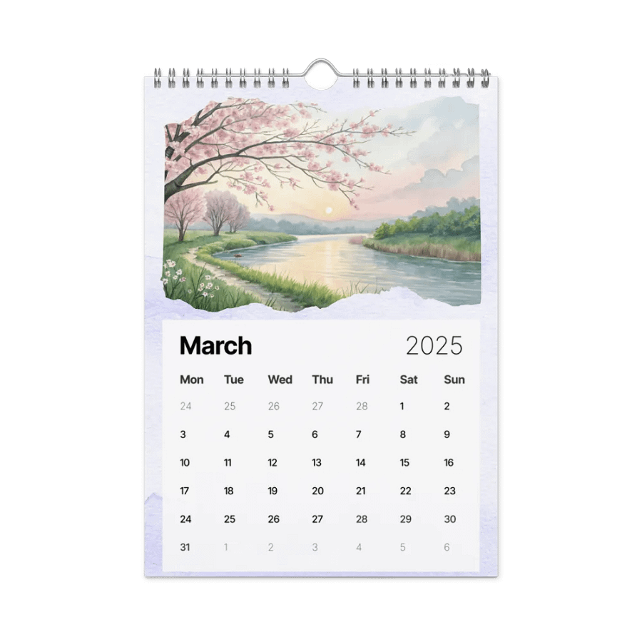 WATERCOLOR SEASONAL SCENES WALL CALENDAR 2025 product image (9)