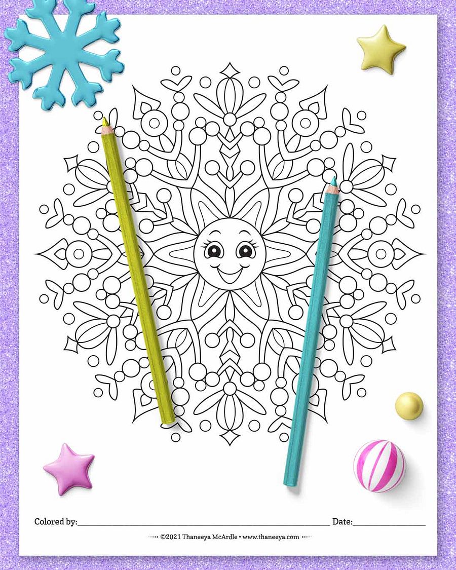 Cute Snowflake Coloring Pages product image (6)