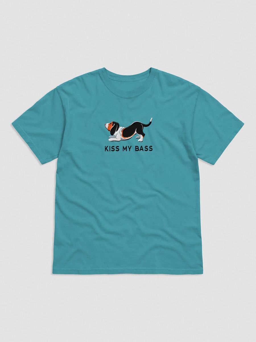 Kiss My Bass T-Shirt(Embroidered) of a Basset Hound(Tricolor 2) product image (4)