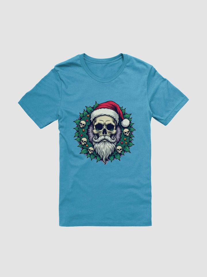Dark Scary Santa Skull Holly Xmas T-Shirt product image (2)