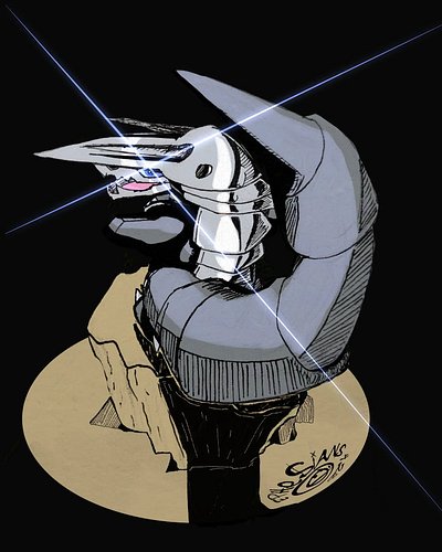 Aggron, the mountain dwelling steel eater

Currently glaring at the colors—it feels like I should've used either less color o...
