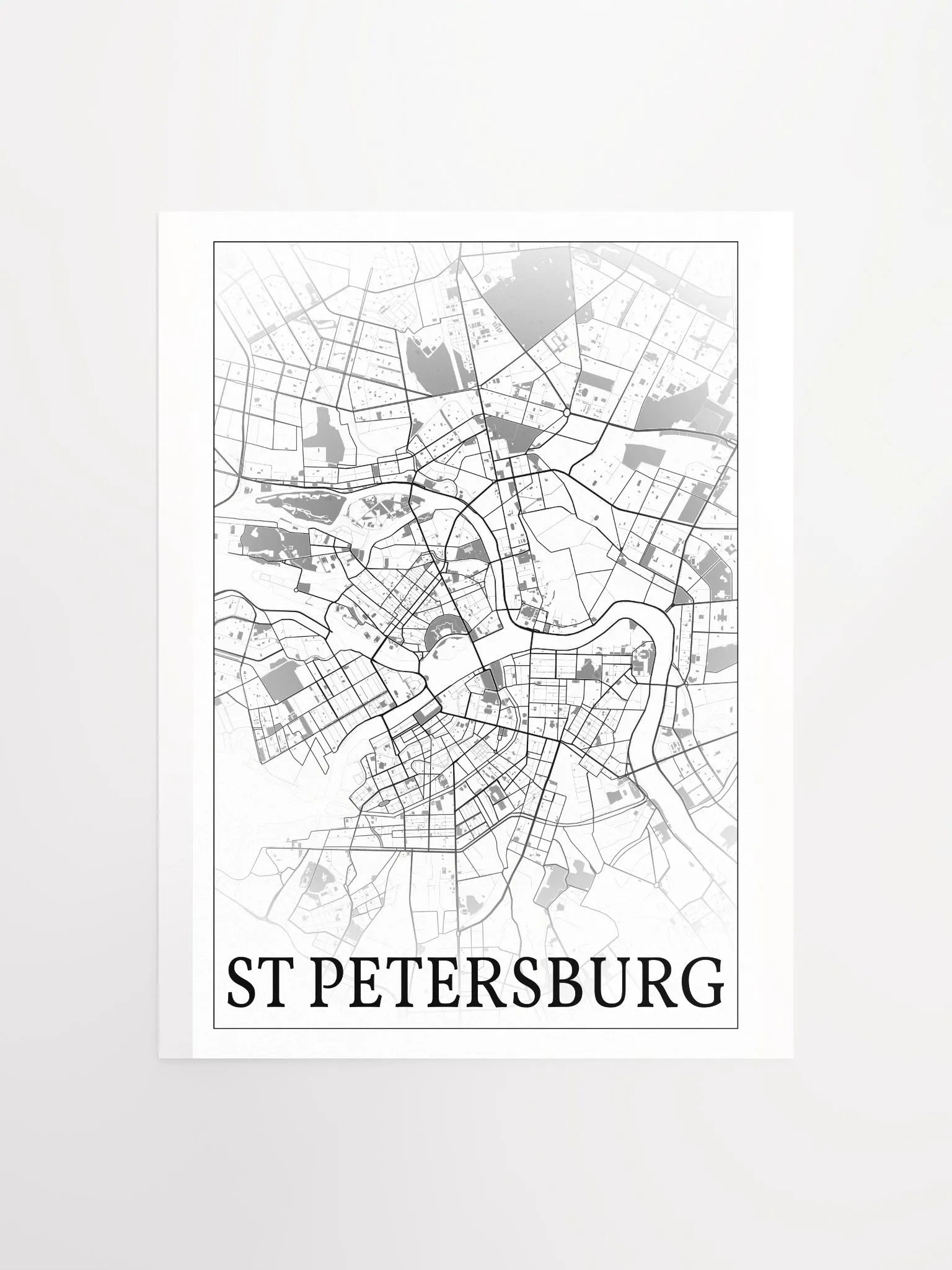 Saint Petersburg, Russia, city map print product image (1)