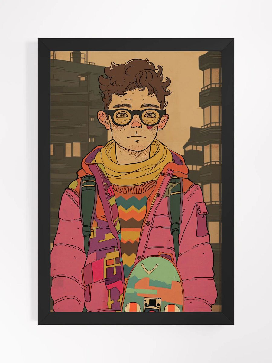 City Skater Pop Art Poster - Framed product image (1)