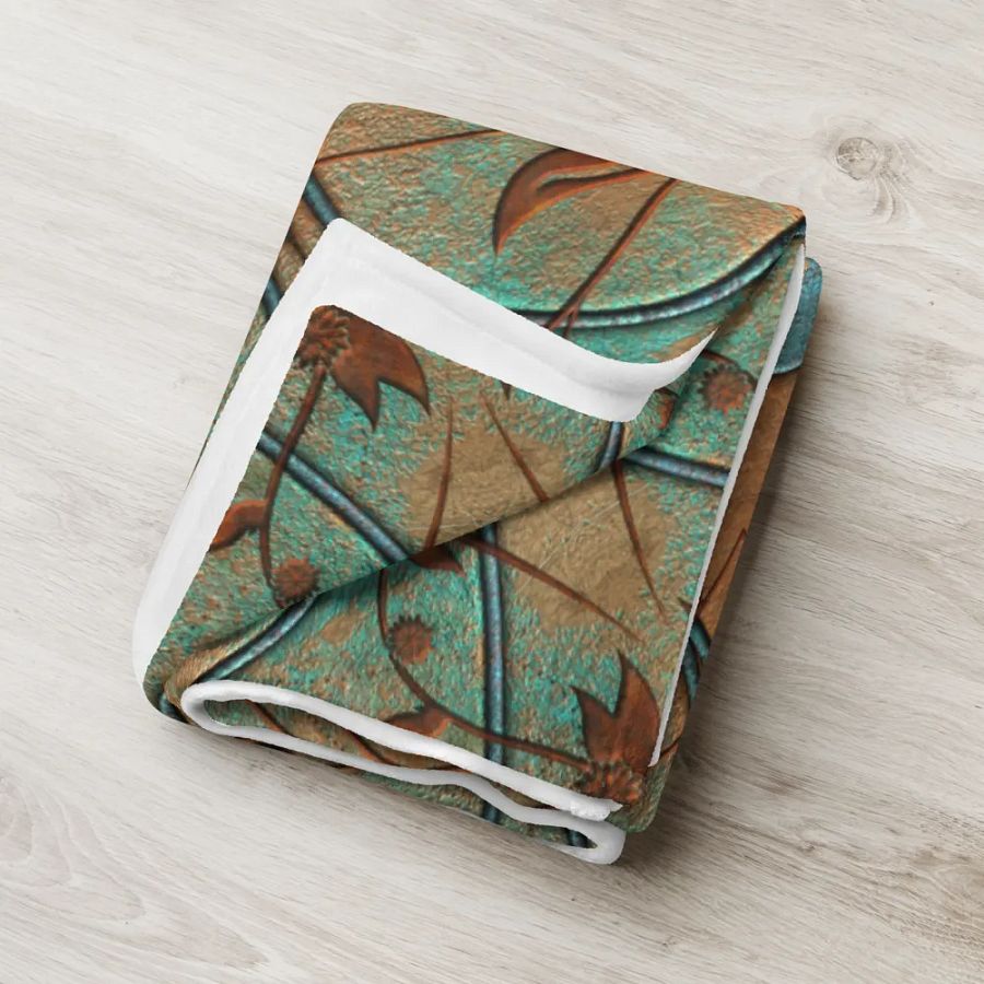 Copper Patina Kaleidoscope Throw Blanket product image (18)