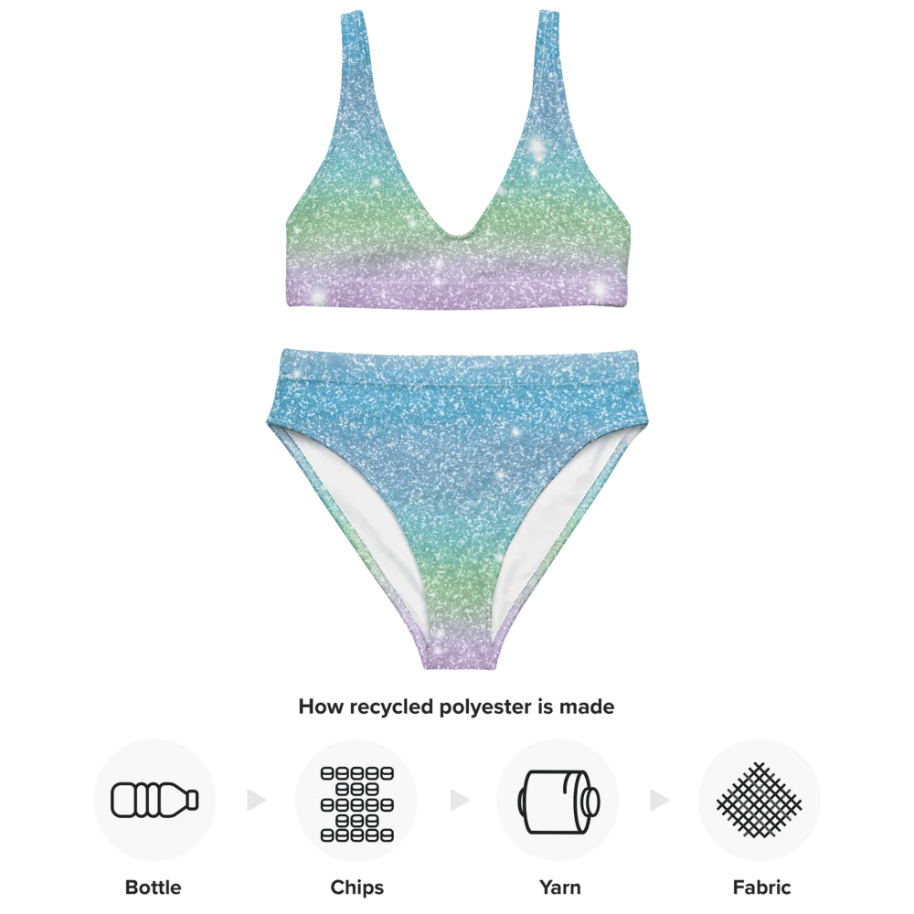 Glitter Unicorn Texture Design High Waisted Bikini (7) product image (4)