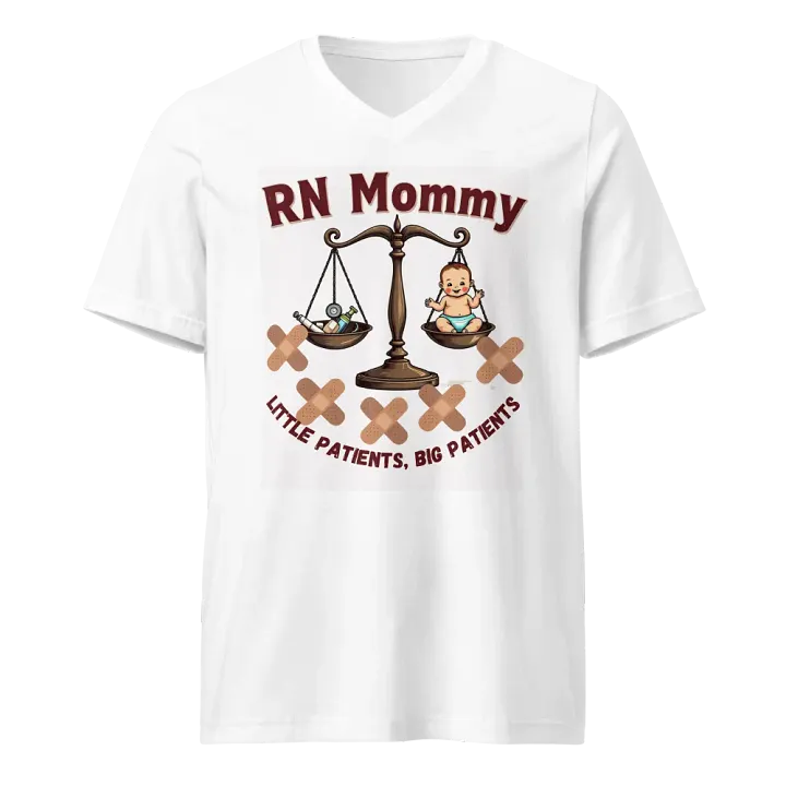 RN Mommy - Little Patients, Big Patience V-Neck Tee product image (5)