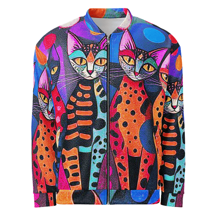 Orange Cats Bomber Jacket product image (1)