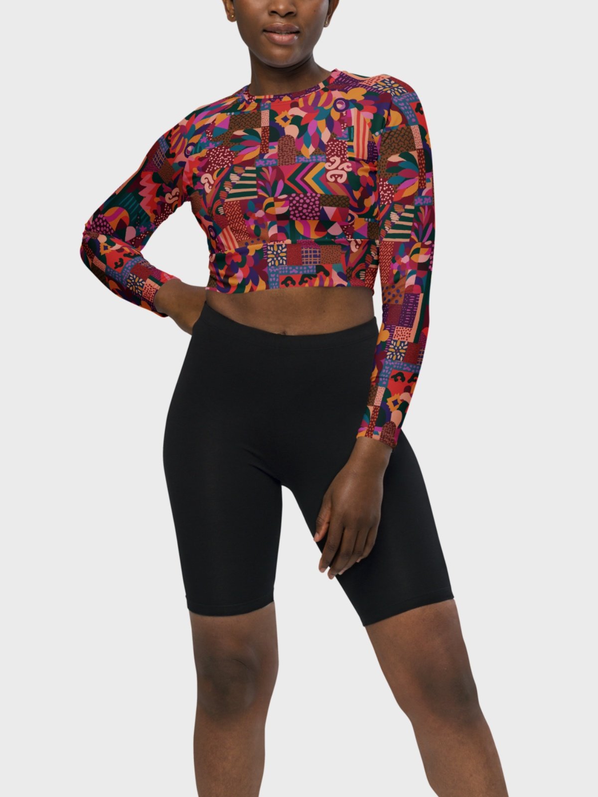 Recycled Crop Top "Abstract African Ethnic Pattern" product image (1)